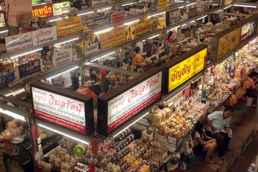 the food shops at the Talat Warorot in the city of chiang mai in the north of Thailand in Southeastasia. ...