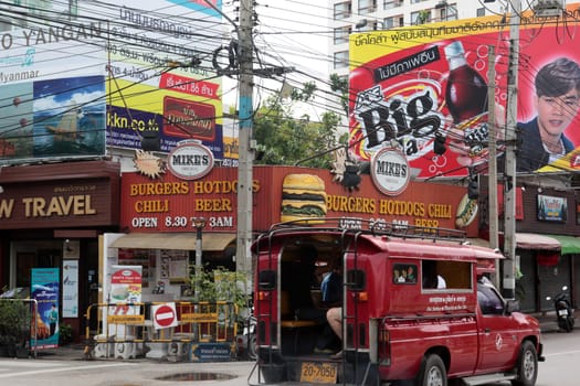a street in the Tourist Quater in the city of chiang mai in the north of Thailand in Southeastasia. ...