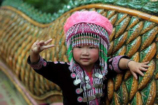 traditional Thai Dance of Aka Women at the Wat Phra That Doi Suthep Temple in the city of chiang mai in the north of Thailand in Southeastasia. ...