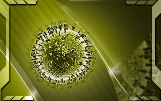 Digital illustration of avian virus in colour background