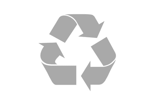 Gray Recycle Symbol  isolated on white background, clipping path included for every part.
