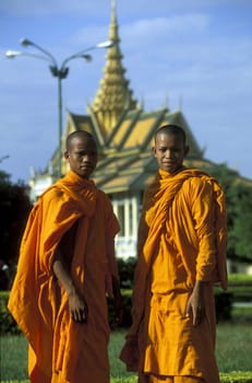the Silver pagoda at the king palace in the city of phnom penh in cambodia in southeastasia.