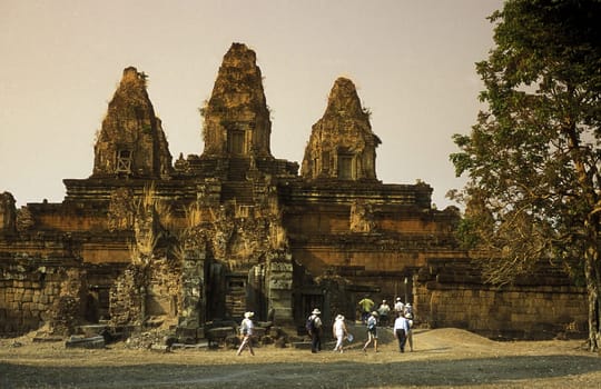 the Pre Rup temple in Angkor at the town of siem riep in cambodia in southeastasia.