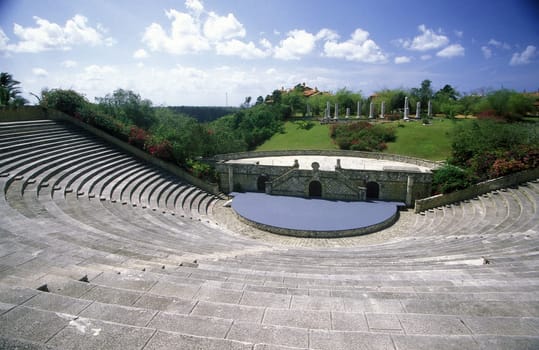 the colonial village of Altos de Chavon in the Dominican Republic in the Caribbean Sea in Latin America.