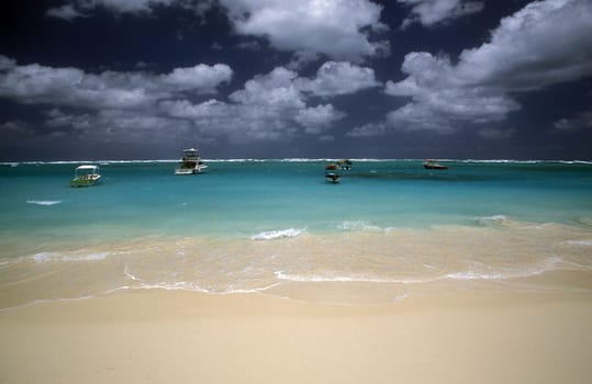 a Beach at the Village of Las Terrenas on Samanaon in The Dominican Republic in the Caribbean Sea in Latin America.