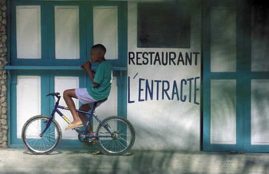 a shop at the Village of Las Terrenas on Samanaon in The Dominican Republic in the Caribbean Sea in Latin America.