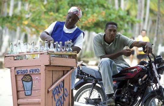 at the Village of Las Terrenas on Samanaon in The Dominican Republic in the Caribbean Sea in Latin America.