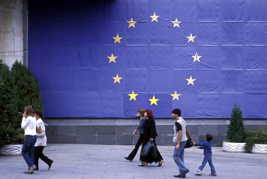 the european stars in the city of Veliko Tarnovo in the north of Bulgaria in east Europe.
