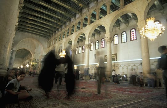 The Umayyad Mosque in the capital Damascus in Syria in the Middle East.
