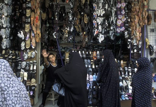 The Souq or market in the medina of the Old City of Aleppo in the north of Syria in the Middle East.