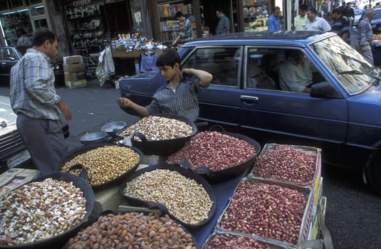 The Souq or market in the medina of the Old City of Aleppo in the north of Syria in the Middle East.