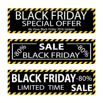 Black Friday sale inscription design template. Black Friday banner. Vector illustration