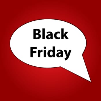 Black Friday speech bubble on a bright red background