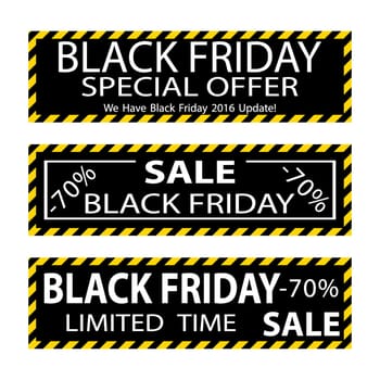 Black Friday sale inscription design template. Black Friday banner. Vector illustration