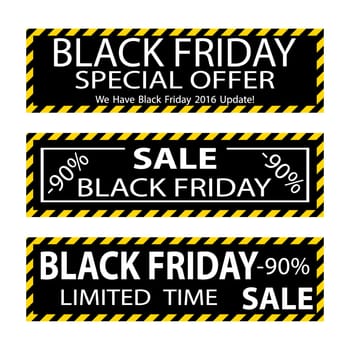 Black Friday sale inscription design template. Black Friday banner. Vector illustration
