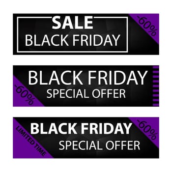 Black Friday sale inscription design template. Black Friday banner. Vector illustration