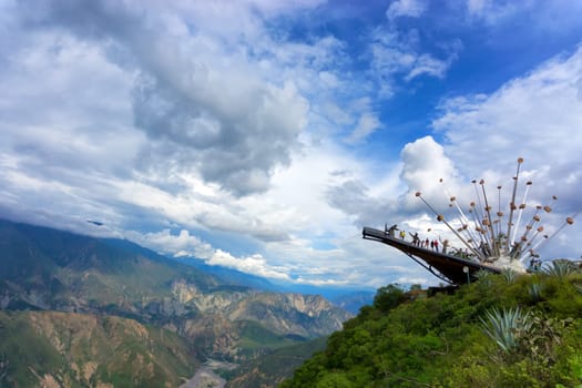 CHICAMOCHA CANYON, COLOMBIA - MAY 8: Monument to Santanderean culture in Panachi in Chicamocha Canyon, Colombia on May 8, 2016