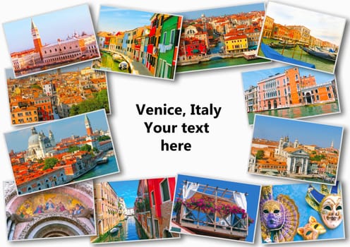 Collage of images of Venice, Italy, Europe