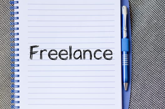 Freelance text concept write on notebook