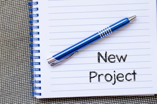 New project text concept write on notebook