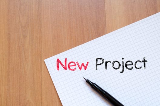 New project text concept write on notebook