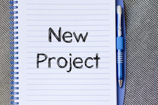 New project text concept write on notebook