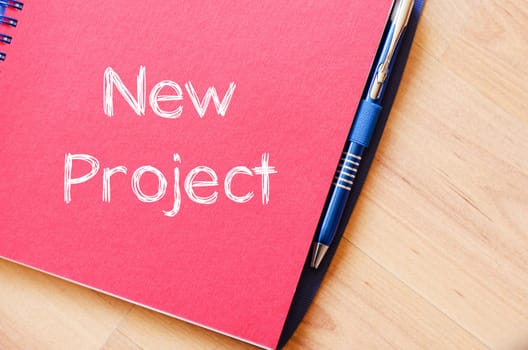 New project text concept write on notebook