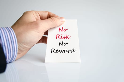 No risk no reward text concept isolated over white background