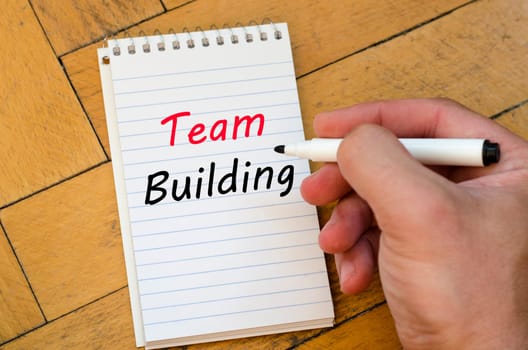 Team building text concept write on notebook