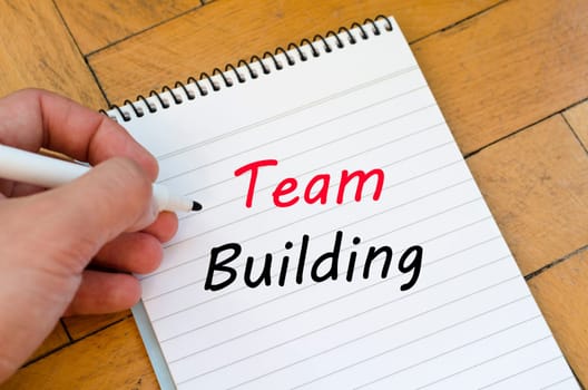 Team building text concept write on notebook