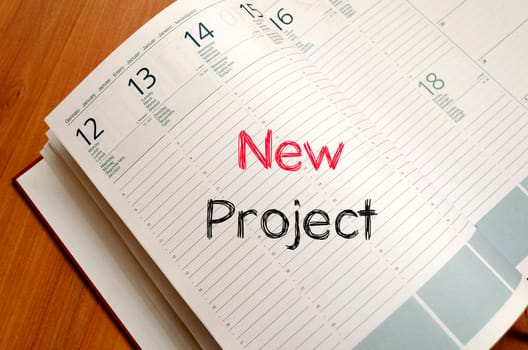 New project text concept write on notebook