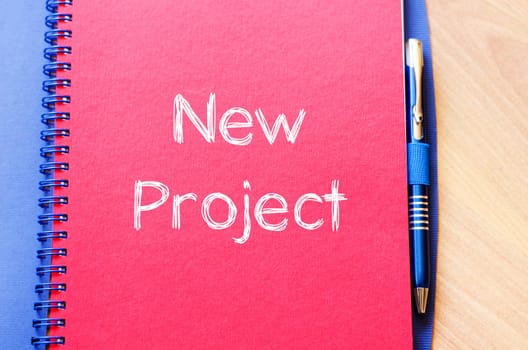 New project text concept write on notebook