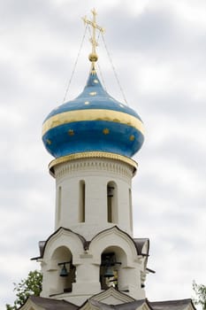 Sergiev Posad - August 10, 2015: Dome and bell tower of the Spirit temple of the Holy Trinity St. Sergius Lavra