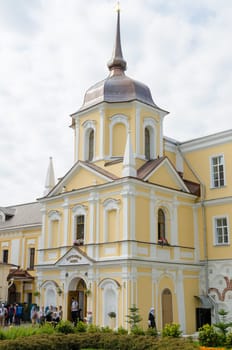 Sergiev Posad - August 10, 2015: View of the church treasury bench in the housing communal cells Holy Trinity St. Sergius Lavra