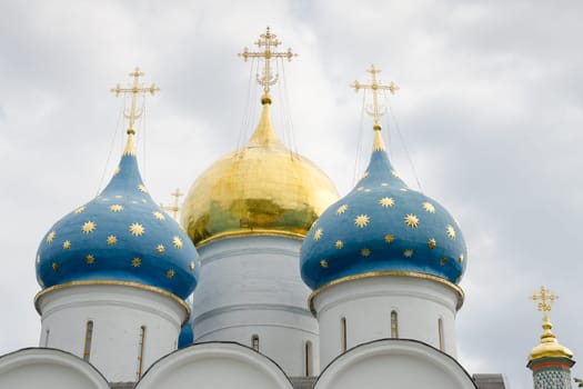 Sergiev Posad - August 10, 2015: Dome close-up of the Assumption Cathedral of the Holy Trinity St. Sergius Lavra