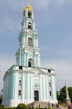 Sergiev Posad - August 10, 2015: View of the bell tower of the Trinity-Sergius Lavra