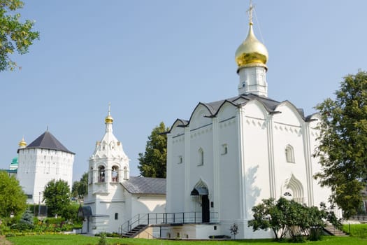 Sergiev Posad - August 10, 2015: Friday Church and bell tower standing next to Sergiev Posad