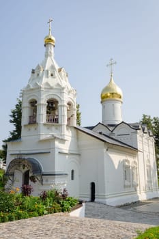 Sergiev Posad - August 10, 2015: The bell tower with an extension Pyatnitskaya church in Sergiev Posad