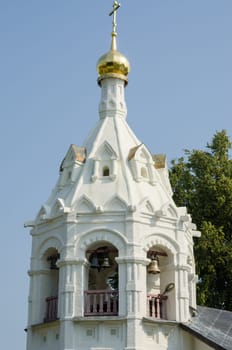 Sergiev Posad - August 10, 2015: Belfry closeup Pyatnitskaya church in Sergiev Posad