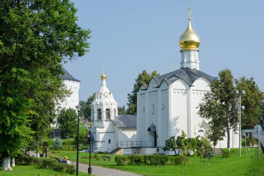 Sergiev Posad - August 10, 2015: View of Friday Church and bell tower standing next to Sergiev Posad