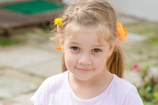 Portrait of a cute four year girl