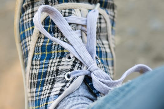 Laces on running shoes