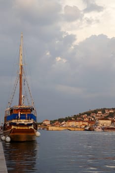 Sailboat in the evening light