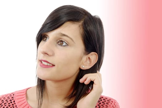 portrait of a beautiful young brunette girl
