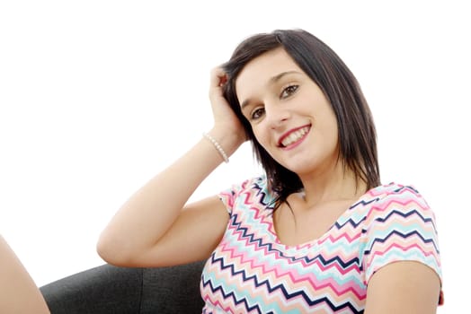 portrait of a beautiful young brunette girl
