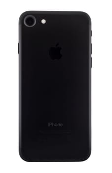 Bangkok, Thailand - November 1, 2016: iphone 7 backside matte black color, new iPhone 7 is manufactured by apple inc.