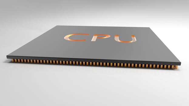 The 3d render Central Computer Processors CPU concept. technology background. High resolution