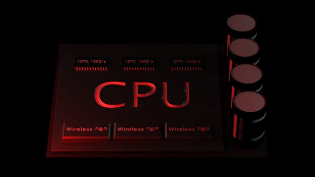 The 3d rendering central Computer Processors CPU concept. technology background. High resolution