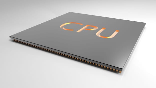 The 3d render Central Computer Processors CPU concept. technology background. High resolution