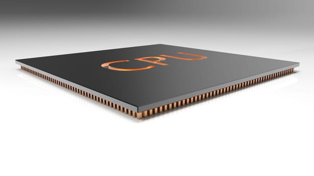 The 3d render Central Computer Processors CPU concept. technology background. High resolution